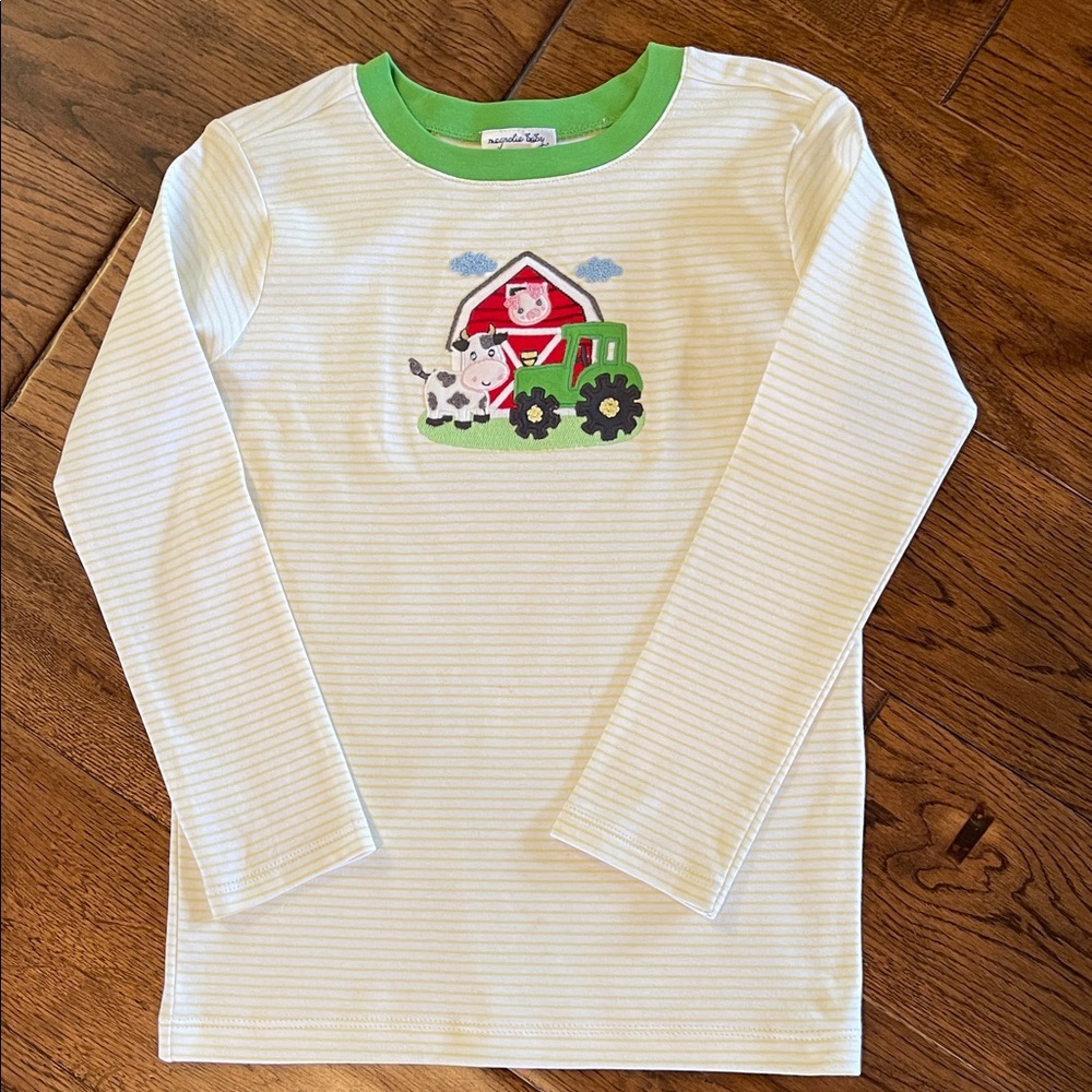 Magnolia Baby Cream Kids Shirt with Farm Design